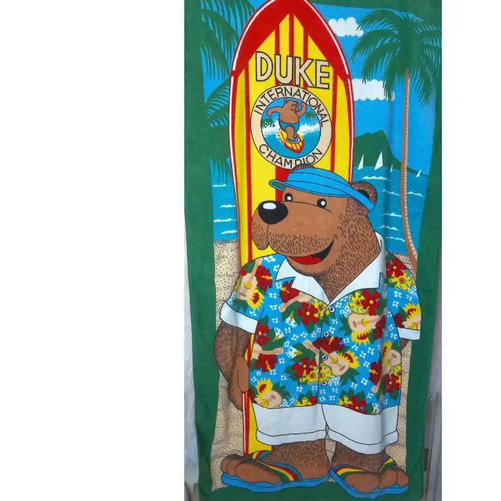 Vintage Seven Seas Duke International Champion Surfing Hawaii Bear Beach Towel